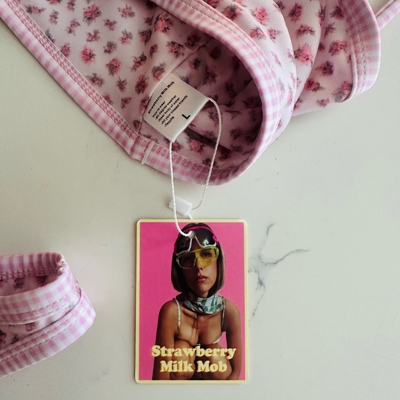 Strawberry Milk Mob Pink and White Bikini - Picture 3 of 3